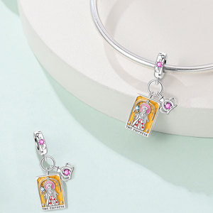 Abalorios de <span class=keywords><strong>Plata</strong></span> de Ley 925 con Circonitas Moradas y Azules, Colgantes de Flor de Pansy, Estrella y Tai Chi para DIY, Pulseras y Collares, Joyería Fina - Product Image 4