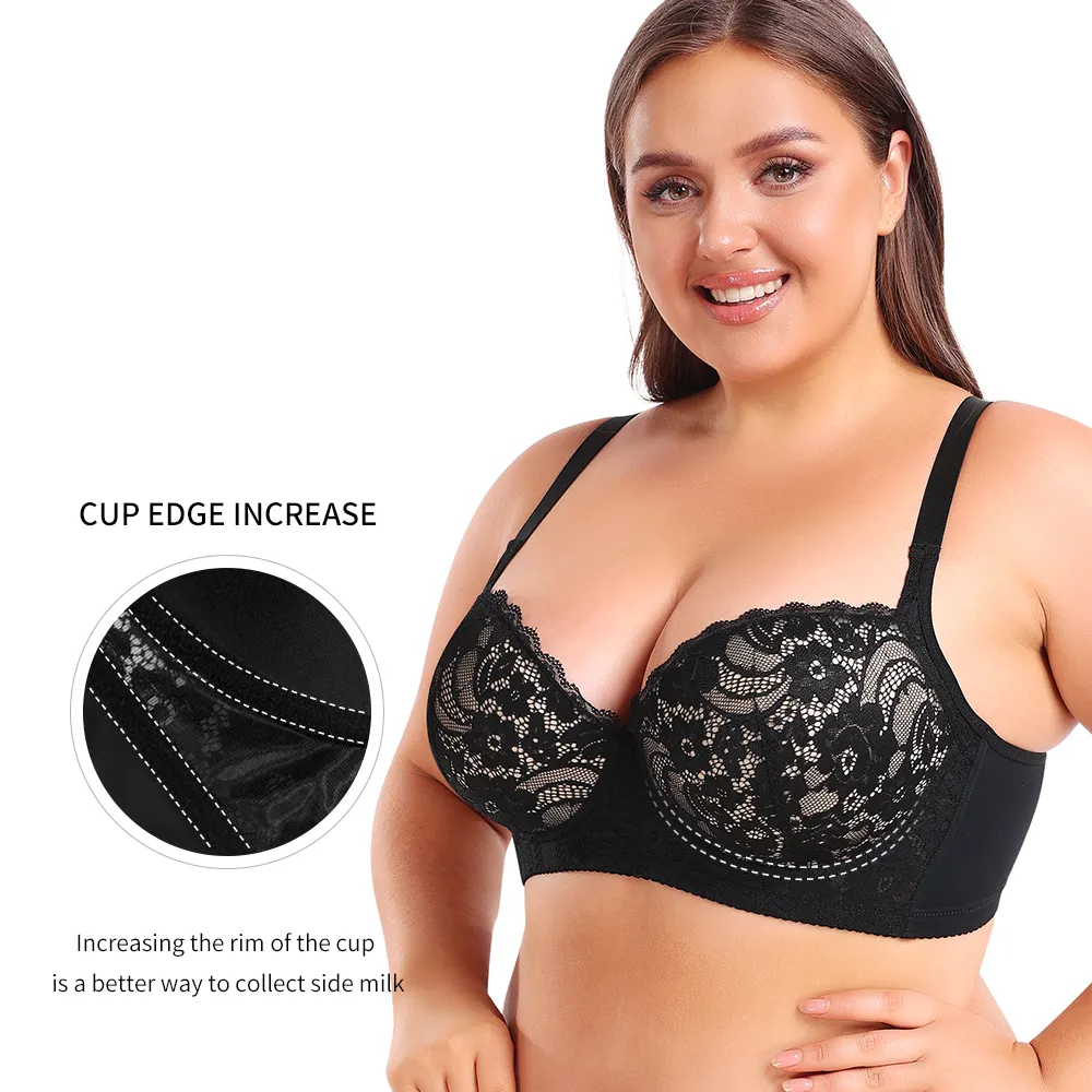 Bra Halus punggung profil tinggi, dengan mangkuk cakupan penuh lembut, bra Underwire mendukung Cup dalam, bra Push Up