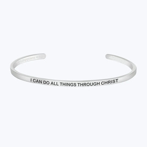Bracelet personnalisé en acier inoxydable avec inscription biblique inspirante chrétienne : « Dieu est en elle, elle ne s'abaisse pas » - Product Image 2