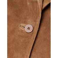 Veste décontractée en daim marron pour femme Coupe ample Manches longues Vêtement d'extérieur quotidien