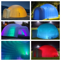 Tente Gonflable LED pour Événements et Fêtes, Grande Tente de Cirque Portable de 20m, Dôme Gonflable Igloo pour Cirque
