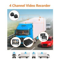Caméra de sécurité pour véhicule avec système de surveillance de flotte - Enregistreur vidéo mobile DVR pour camion GPS 4G WiFi - 4 canaux 1080P AHD avec H.265 et surveillance à distance