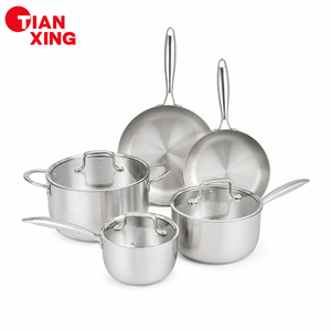 Juego de Ollas y Sartenes de Acero Inoxidable Multicapa TIANXING, 5 Capas, Juego de Utensilios de Cocina, OEM - Product Image 1