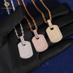 Pendentif en moissanite VVS de qualité supérieure, sortie d'usine, pour homme, style hip-hop, coupe ronde, serti de moissanite, pendentif en argent 925, passe le test diamant GRA - Product Image 2