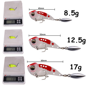 Vib leurre appât rotatif paillettes taquineries métal engrenage dur appât sang rainure crochet 40g pour bar poisson d'eau salée équipement de pêche - Product Image 2