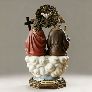 Statua della Sacra Trinità in Resina, Figurina del Padre, del Figlio e dello Spirito Santo a Forma di Colomba, Scultura Religiosa per Altare Domestico e Decorazione della Chiesa - Product Image 3