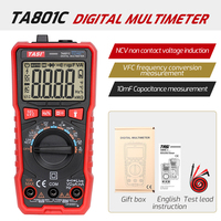 Multimètre numérique intelligent TASI TA801C True RMS AC/DC 600V 10A NCV Gamme automatique 10MHz Fréquence Indicateur de batterie faible Industriel