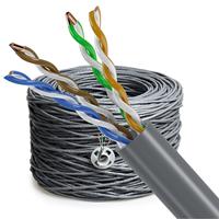 Cable de Red LAN CAT5e SF/UTP de Cobre Desnudo con Certificación CPR CE, Blindado con Lámina de Aluminio y Cubierta de PVC LSZH, 305m 1000ft, para CCTV