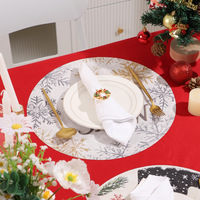 Nouveau Tapis de Table Réutilisable en PVC Imprimé de Noël, Design Original LIVING, Luxe, Isolation Thermique, 38 cm, Décoration de Bureau pour la Maison
