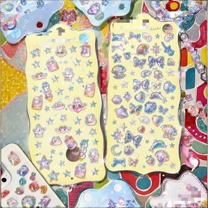 Stiker Dinding 3D Kartun Lucu Baru, Cetak UV, Relief Kristal, Ramah Lingkungan, Warna Gradasi Pelangi, PVC, Dekorasi Rumah Stereo - Product Image 1