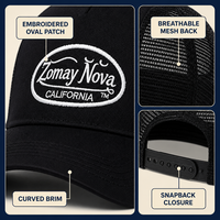 Casquette Trucker à Dos en Maille avec Logo Personnalisé, Visière Courbée, Respirante, 5 Couleurs Assorties, Snapback, Patch Brodé, Sport, Vente en Gros, OEM