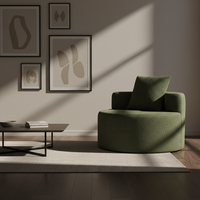 Fauteuil d'appoint confortable en tissu pour salon, chaise ronde modulaire capitonnée avec coussin, canapé pour chambre, hôtel, appartement, éponge