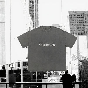 Camiseta Vintage con Logotipo Personalizado, Lavada con Ácido, para Hombre, 100% Algodón, Gruesa, Talla Grande, Impresión DTG/DTF, Corte Holgado - Product Image 2