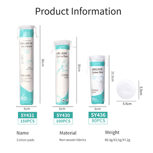 150/80 Pièces Rondes, Tampons de Nettoyage <span class=keywords><strong>Coton</strong></span> Cosmétique Pur pour Femme, Dissolvants Maquillage Visage et Ongles, Pour Tonique - Product Image 5