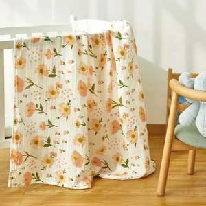 Six Layer Muslin Cotton Gauze Baby <b>Swaddle</b> Blanket Soft & Breathable <b>Newborn</b> Baby Wrap for Bath Towel Stroller - Product Image 5