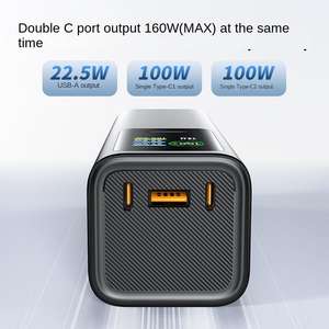 Chargeur portable 30000mAh, <span class=keywords><strong>charge</strong></span> rapide 100W, batterie externe pour ordinateur portable, téléphone, tablette, boîtier en alliage, écran TFT, câble rétractable Type-C - Product Image 2