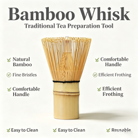 Fouet à matcha artisanal en bambou bio, personnalisé avec logo gravé, vente en gros