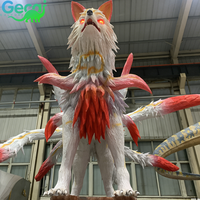 Grand renard à neuf queues animatronique personnalisé pour la décoration de zones scéniques extérieures