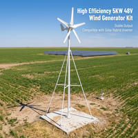 Éolienne à axe horizontal 5 kW à faible vitesse de coupe, système 48 V avec contrôleur pour usage domestique et agricole
