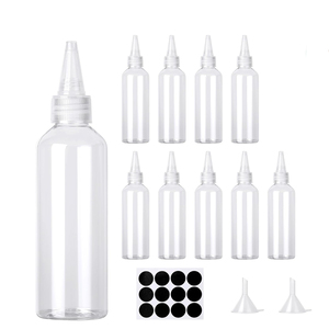 Environmental Friendly <b>Plastic</b> Squeeze Bottle Screw <b>Cap</b> Transparent Mouth Color Bottle for Emulsion Pigment PET Food Grade - Product Image 1