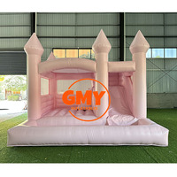 Châteaux gonflables de fête rose pastel pour l'extérieur et l'intérieur, château gonflable commercial rose, châteaux gonflables à vendre