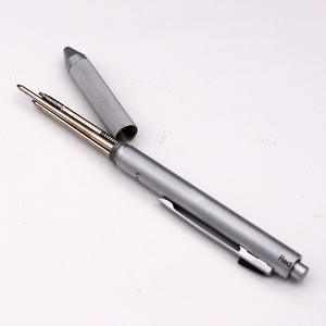 Stylo à bille 4 en 1 en métal de luxe léger avec logo personnalisé d'usine, largeur d'écriture de 0,7 mm, stylo cadeau d'affaires de haute qualité pour hôtel, encre bleue - Product Image 3