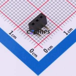 HX PM2.0-1x3P WC Pin Socket Bent Lead Through Hole,P=2mm Connector 1x3P 2mm Square Hole Right Angle Insert - Product Image 1