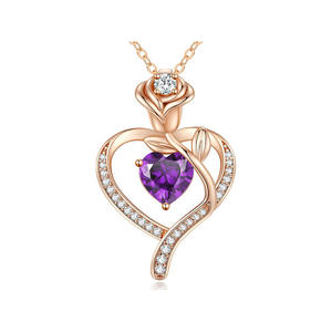 Collar de Plata de Ley S925 con Piedra de Nacimiento, Collar Corazón del Océano, Regalo de San Valentín para Novia - Product Image 5