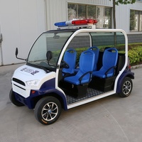 Voiture de patrouille personnalisée, nouvelle énergie, 4 places, mini véhicule électrique à propulsion arrière, éclairage de voiture de patrouille, sièges en cuir, pour les communautés urbaines et les parcs