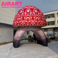 Tunnel gonflable en forme de champignon rouge sur mesure de grande taille pour la décoration de fête en extérieur pour la publicité