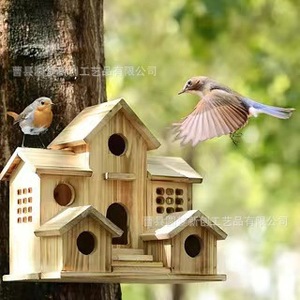 Nid d'oiseau en bois pour l'extérieur, boîte de reproduction pour oiseaux, boîte d'incubation et de reproduction pour moineaux en bois, maison de reproduction suspendue pour perroquets - Product Image 5