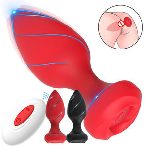 Masajeador de Próstata Vibrador con Control Remoto Inalámbrico y Enchufe Anal en Forma de Rosa, Plug Anal de 10 Frecuencias, Juguete Sexual para Adultos para Parejas - Product Image 1