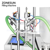 ZONESUN ZS-DTGT900U2 Pompe à lobes rotative automatique de table à double tête pour liquides épais, pâte, miel, sauce piquante, sirop, machine de remplissage