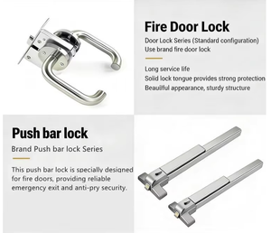 Portes coupe-feu en acier galvanisé de haute qualité, résistance au feu 1,5 heure, pour usage commercial, avec isolation, design moderne, garantie 5 ans - Product Image 3