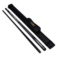 Tongkat Biliar Teknologi Hitam Presisi Tinggi Grosir Pabrik, Ujung 10mm 11.5mm 13mm, 1/2 Split, Khusus Snooker