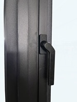 Fenêtre à battant en aluminium à cadre et châssis affleurants, ouvrant vers l'extérieur, avec mini moustiquaire pliante pour maison résidentielle