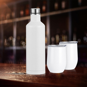 Vaso de Vino Tinto de 500 ml con Logotipo Personalizado, Juego de Caja de Regalo, Acero Inoxidable de Doble Pared, Revestimiento de Pintura Blanca, con 2 Vasos <span class=keywords><strong>para</strong></span> Huevos de 12 oz - Product Image 6