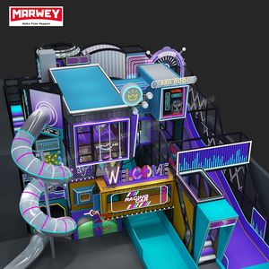 Marwey kustom trampolin mendaki Slide lembut bola bermain petualangan taman labirin dalam ruangan komersial peralatan bermain dalam ruangan - Product Image 1