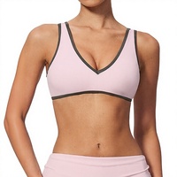 Soutien-gorge de sport Zechuang pour femme – Style color block, séchage rapide, course, fitness, yoga – Spandex/Nylon, maintien léger