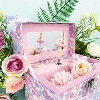 Caja de Música Giratoria Arqueada con Diseño de Girasol, Hecha a Mano y Personalizada, para Guardar Joyas y Pequeños Objetos, con Melodía, de Papel Ecológico