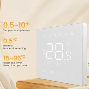 Termostat Tuya Wifi pintar dapat diatur kecerahan lampu latar AVATTO untuk kontrol suhu rumah pintar