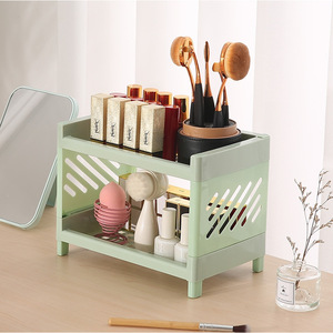 Étagère de rangement double couche pour bureau, organisateur creux à 2 niveaux pour papeterie, chambre d'étudiant, usage domestique ou de bureau - Product Image 2