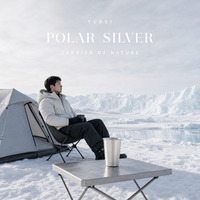 Tasse à café de camping en titane pur de qualité supérieure Polar Silver, 350 ml, à double paroi, anti-brûlure, sans revêtement