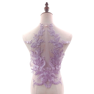 Collier brodé en maille, fleur brodée en satin de polyester sur la poitrine, pour robe de mariée femme, décoratif - Product Image 2