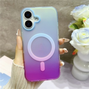 Coques de téléphone portable magnétiques à chargement sans fil avec dégradé néon tendance pour iPhone 15 Pro Max, iPhone 16 Pro Max et iPhone 15 Pro Max - Product Image 2