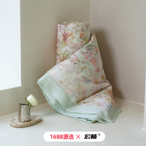 Lyocell Tencel Summer Quilt Set Floral 4 Pcs Cooling Home <b>Bedding</b> 200x230cm Machine Washable - Product Image 4