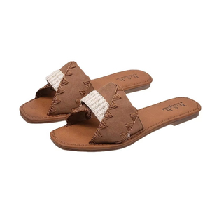 Sandalias Planas de Verano para Mujer, Estilo Coreano, con Bloques de Color, Transpirables, de Malla Sintética y Gamuza, con Suela de Goma - Product Image 5