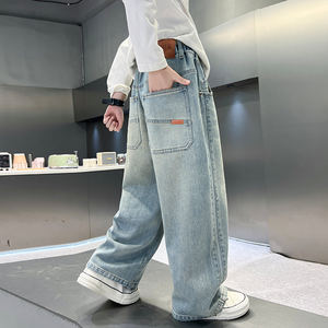 Spot personalizzato all'ingrosso ragazzi autunno e inverno lavato alla moda jeans versatili adatti a bambini di età compresa tra 5 e 14 anni - Product Image 2