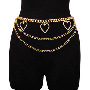 Cadena corporal de moda con múltiples capas en forma de corazón, cadena de cintura de aleación de zinc para fiestas, para mujeres - Product Image 2