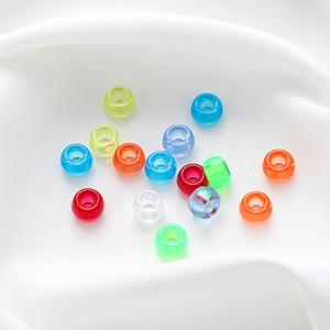 Transparent Large Hole Barrel <b>Beads</b> Mixed Color 3.5mm Hole Acrylic <b>Plastic</b> For Jewelry Making DIY Handmade Beading Materials - Product Image 1